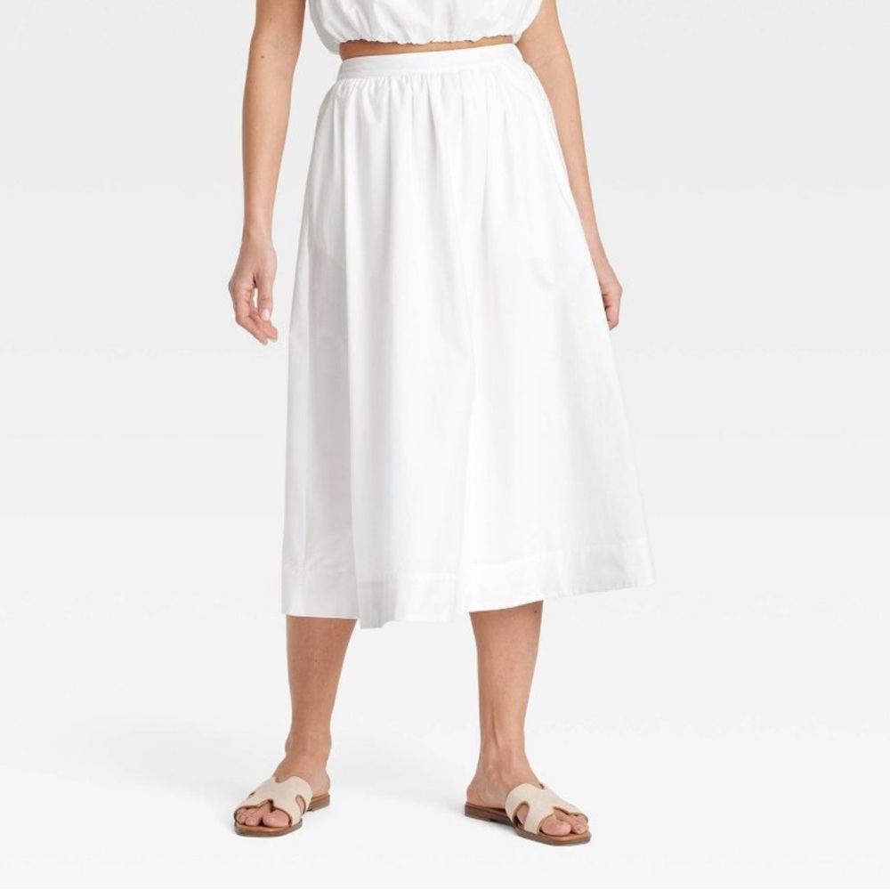 A New Day Target White Midi Picnic Skirt